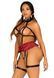 BDSM-костюм учениці Leg Avenue Harness teddy & skirt S,M,L Black, портупея, мініспідниця, екошкіра SO8567 фото 3