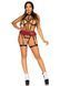 BDSM-костюм учениці Leg Avenue Harness teddy & skirt S,M,L Black, портупея, мініспідниця, екошкіра SO8567 фото 4
