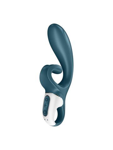 Смартвібратор-кролик Satisfyer Hug Me Bluegrey, 2 мотори, діаметр 4,2см, широка кліторальна частина SO6273 фото