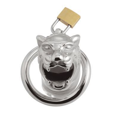 Клітка для пеніса Master Series: Tiger King Cock Cage With Lock, три кільця, замок, три ключі SO8795 фото