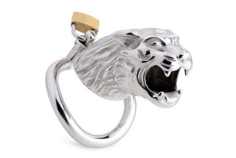 Клітка для пеніса Master Series: Tiger King Cock Cage With Lock, три кільця, замок, три ключі SO8795 фото