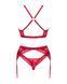 Комплект білизни Obsessive Lacelove cupless 3-pcs set XL/2XL Red, бюстгальтер, стрінги, пояс для пан SO8657 фото 4