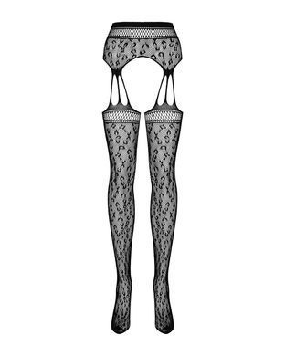 Сітчасті панчохи-стокінги під леопард Obsessive Garter stockings S817 S/M/L, імітація гартерів, з до SO7275 фото