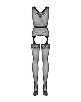 Бодістокінг Obsessive Bodystocking F217 S/M/L, елегантний силуетний малюнок, імітація панчіх SO7226 фото