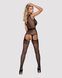 Бодістокінг Obsessive Bodystocking F217 S/M/L, елегантний силуетний малюнок, імітація панчіх SO7226 фото 4