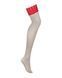 Панчохи Obsessive Ingridia stockings M/L, бежеві з червоною резинкою SO9041 фото 3
