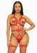 Портупея-тедді з ременів Leg Avenue Studded O-ring harness teddy S,M,L Red, екошкіра SO8560 фото 1