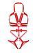 Портупея-тедді з ременів Leg Avenue Studded O-ring harness teddy S,M,L Red, екошкіра SO8560 фото 5