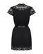 Сатиновий відкритий пеньюар на поясі Obsessive 810-PEI&ndash;1 peignoir black 2XL/3XL, чорний SO7162 фото 6