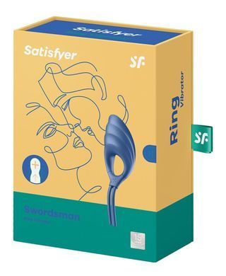 Ерекційне віброкільце-ласо Satisfyer Swordsman Blue, міцна фіксація, 10 режимів, потужний мотор SO6281 фото