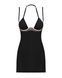 Сорочка Obsessive Selinne chemise & thong M/L Black, стрінги, подвійні бретелі SO8671 фото 3