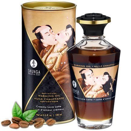 Масло для поцілунків зі смаком лате Shunga Aphrodisiac Warming Oil Creamy Love Latte, 100 мл 500241 фото
