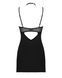 Сорочка Obsessive Selinne chemise & thong XL/2XL Black, стрінги, подвійні бретелі SO8672 фото 4