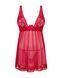 Прозора сорочка бебі-дол Obsessive Lacelove babydoll & thong XS/S Red, мереживо, стрінги SO8646 фото 3