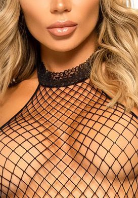 Бодістокінг Leg Avenue Racer neck bodystocking Black SO9157 фото