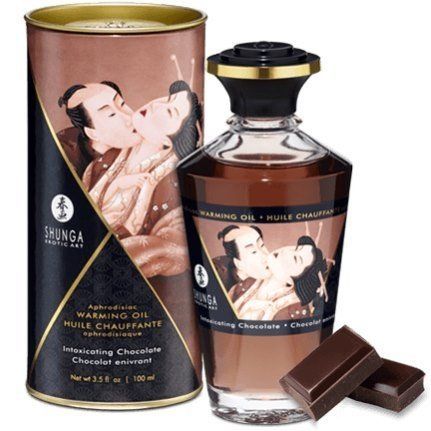 Масло для поцілунків зі смаком шоколаду Shunga Aphrodisiac Warming Oil Blazing Chocolate, 100 мл  500238 фото