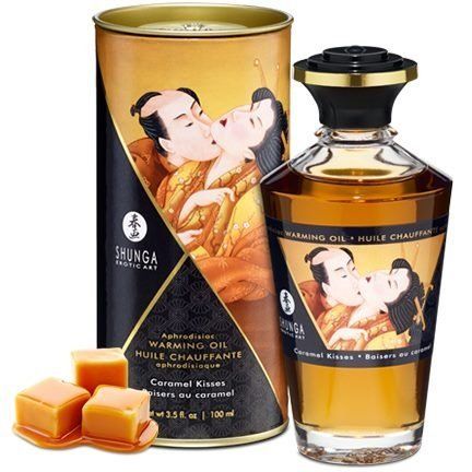 Масло для поцілунків зі смаком карамелі Shunga Aphrodisiac Warming Oil Caramel Kisses, 100 мл 500242 фото