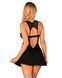Сорочка бебі-дол з мереживом на грудях Obsessive Donna Dream babydoll XS/S Black, стрінги SO8630 фото 2