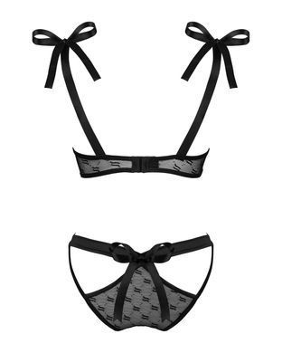 Напівпрозорий еротичний комплект Obsessive Obsessivia 2-pcs set black L/XL, бюстгальтер та трусики, SO7298 фото
