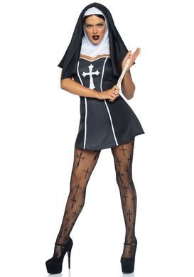 Костюм черниці Leg Avenue Naughty Nun S, сукня, головний убір SO8550 фото
