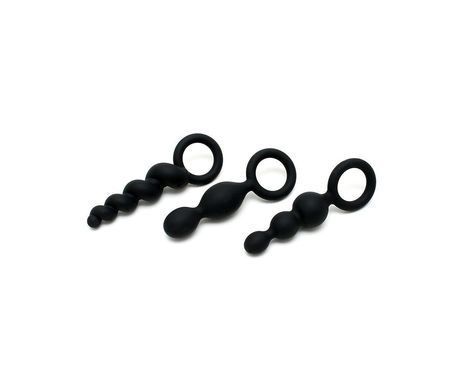 Набір анальних іграшок Satisfyer Plug black (set of 3) - Booty Call, макс. діаметр 3 см SO2323 фото