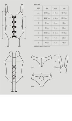 Еротичний костюм зайчика Obsessive Bunny suit 4 pcs costume pink S/M, рожевий, топ з підв&rsquo;язками, тр SO7254 фото