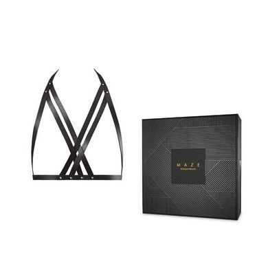 Портупея Bijoux Indiscrets MAZE &mdash; Halter Bra Harness Black SO2683 фото