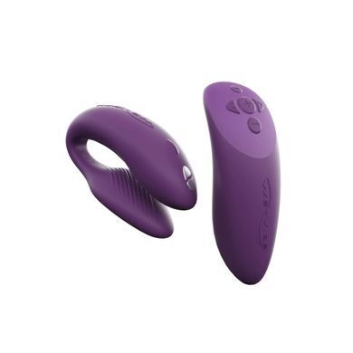 Смарт-вібратор для пар We-Vibe Chorus Purple, сенсорне керування вібраціями стисненням пульта SO6923 фото