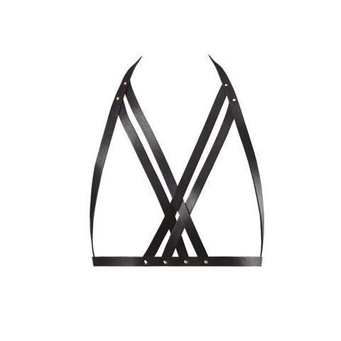 Портупея Bijoux Indiscrets MAZE &mdash; Halter Bra Harness Black SO2683 фото