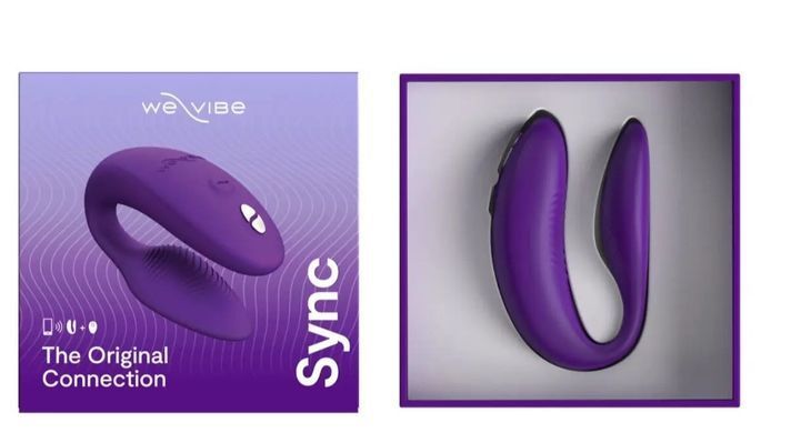 Смарт-вібратор для пар We-Vibe Sync 2 Purple, 10 віброрежимів, пульт ДК SO8762 фото