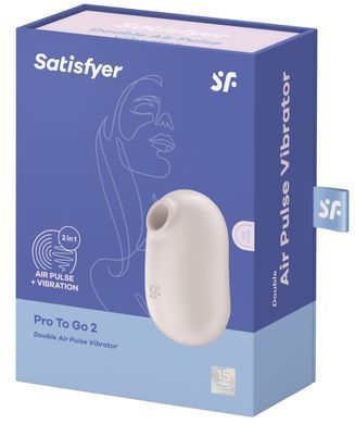 Вакуумний стимулятор із вібрацією Satisfyer Pro To Go 2 Beige SO7796 фото