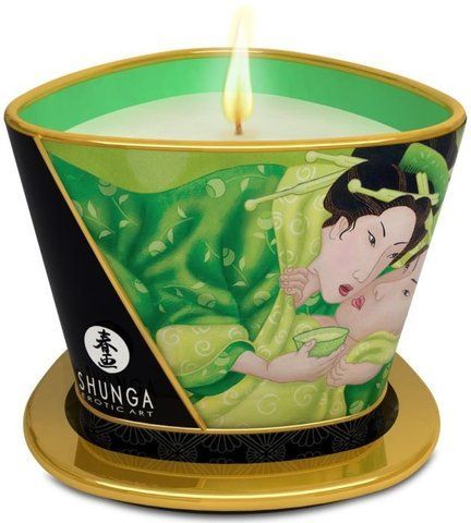 Масажна свічка Shunga Massage Candle Exotic Green Tea, 170 мл 500585 фото
