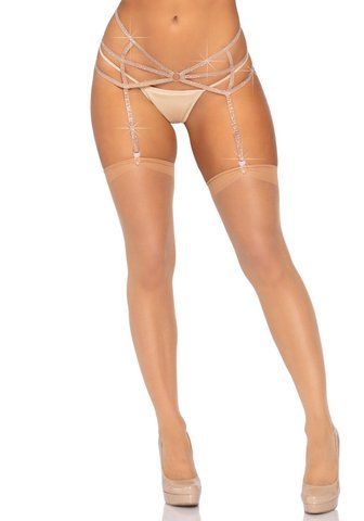 Пояс для панчіх Leg Avenue Rhinestone garterbelt Nude One Size SO9144 фото