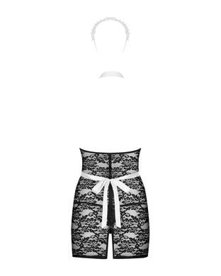 Еротичний костюм покоївки Obsessive Servgirl costume S/M, халат, стрінги, фартух, обруч SO7878 фото