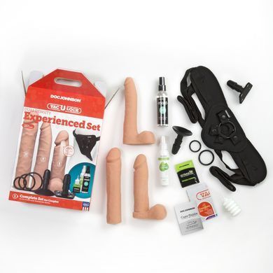 Набір для страпона Doc Johnson Vac-U-Lock Dual Density Experienced Set, діаметр 2&times;7см, 7,7см SO1990 фото