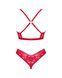 Комплект білизни Obsessive Lacelove cupless 2-pcs set XS/S Red, відкритий доступ, відкриті груди SO8652 фото 4